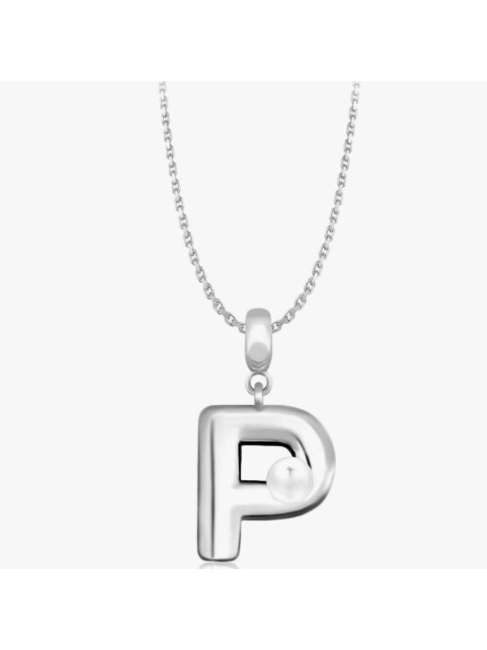 Milan Chiva Bubble Initial Letter Pendant Necklaces for Women - Gold Plated - P